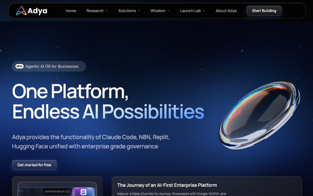 India's first marketplace of AI agents for agentic workflows — image 1 Adya: India's first marketplace of AI agents for agentic workflows — primary product screenshot