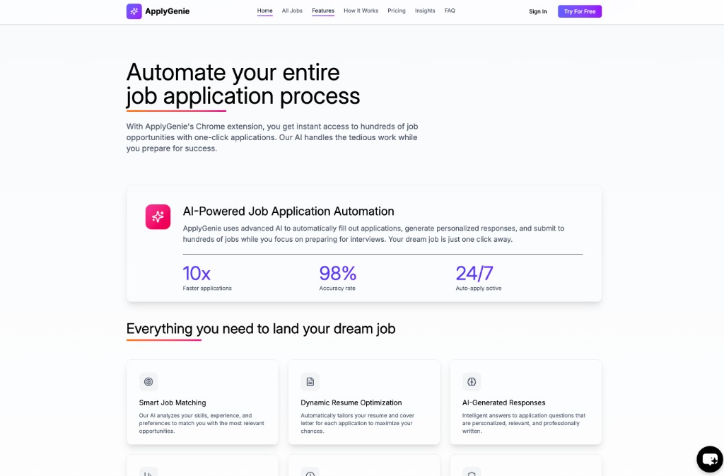 From large platforms aggregated listings to one-click automated applications — image 1 ApplyGenie: From large platforms aggregated listings to one-click automated applications — primary product screenshot
